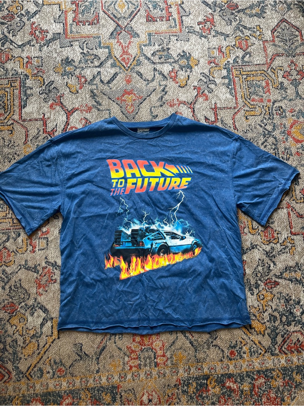 Hybrid Apparel Blue Back to the Future DeLorean Graphic Tee Size XL
